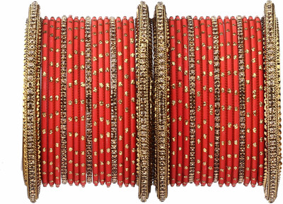 Rijoli Metal Zircon Bangle Set(Pack of 10)