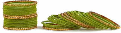 RADHA MOHAN EMPIRE Fabric, Glass Bangle Set(Pack of 32)