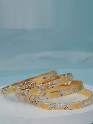 CYGNI Brass Gold-plated Bangle(Pack of 4)