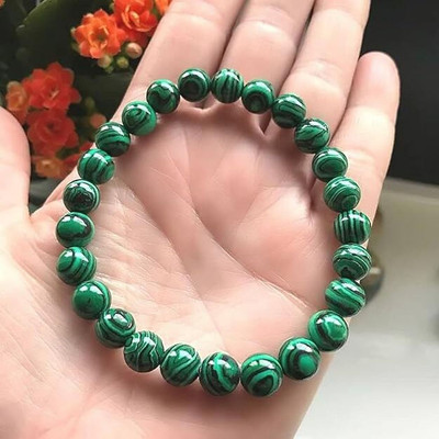 GemVastu Crystal Beads, Malachite Charm Bracelet