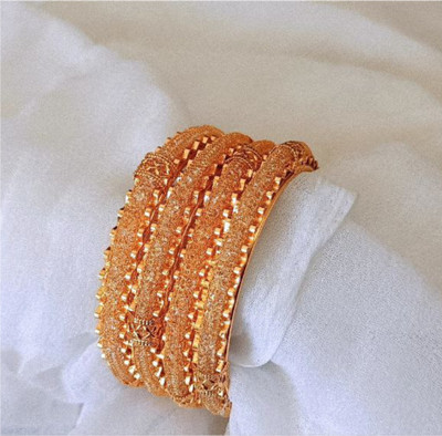 ARJS Metal Gold-plated Bangle Set(Pack of 4)