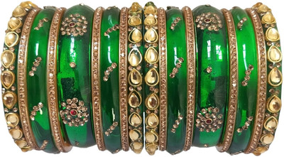 Vjy Glass Zircon Bangle Set(Pack of 2)