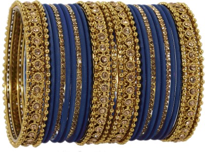 ZULKA Metal, Fabric Zircon Bangle Set(Pack of 28)