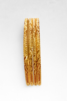 Giri Market Copper Gold-plated Bangle Set(Pack of 4)