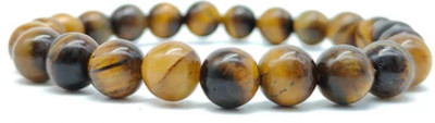 BHAGYA G Stone, Tiger's Eye Beads, Agate, Crystal Bracelet
