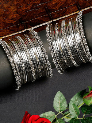 ANOUK Alloy Silver Bangle(Pack of 40)