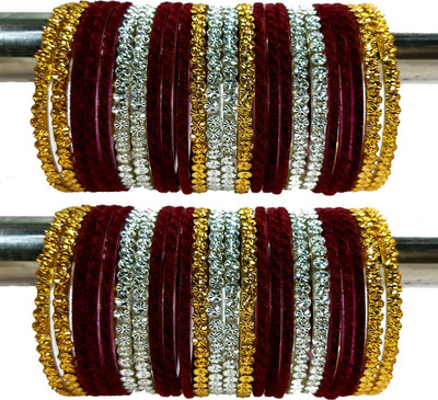 suhagan bangle store Metal, Fabric Gold-plated Bangle Set(Pack of 60)