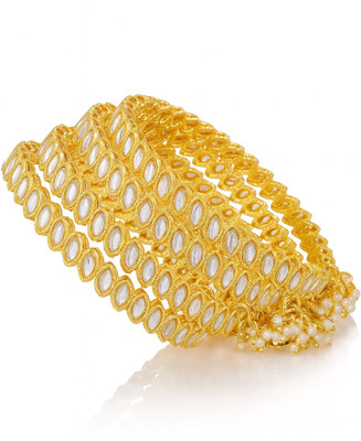 GC PREMIUM JEWELLERY Brass Gold-plated Bangle Set(Pack of 4)