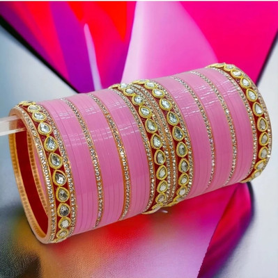 SRKBS Plastic Beads, Zircon Bangle Set(Pack of 2)