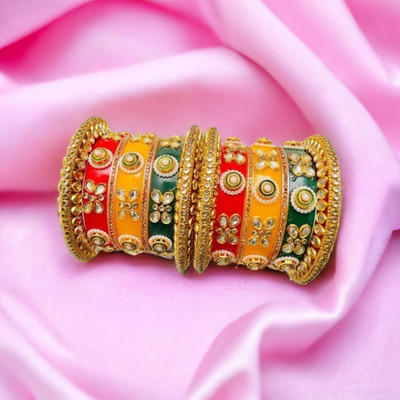 ZOHRINA Plastic Zircon Bangle Set(Pack of 14)