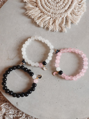 Icandies Stone, Crystal Beads, Crystal Bracelet Set(Pack of 3)