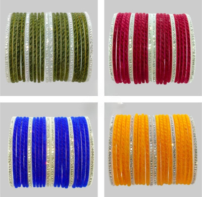 GoVika Glass Bangle Set(Pack of 4)