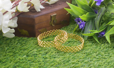 SATTIK Copper Gold-plated Bangle Set(Pack of 2)