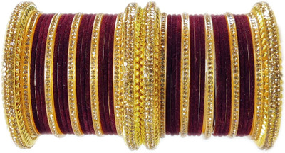 Ammoli Metal Cubic Zirconia Bangle Set(Pack of 10)