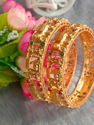 DENICRAAS Alloy Gold-plated Bangle Set(Pack of 2)