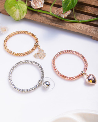 the zoki Metal Silver Coated, Gold-plated Bangle Set