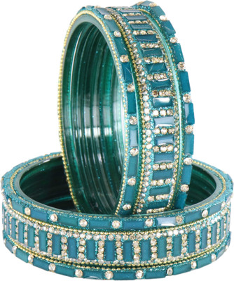 ZULKA Glass Beads, Diamond, Zircon Bangle Set(Pack of 6)