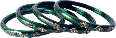 Karaavi Glass Enamel Bangle Set(Pack of 4)