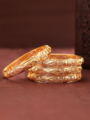Rubans Elements Alloy Gold-plated Bangle Set(Pack of 4)