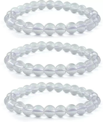 SUKHAD Stone, Crystal Quartz Bracelet(Pack of 3)