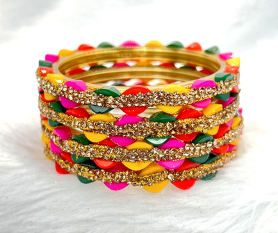 FineB Glass Bangle Set(Pack of 4)
