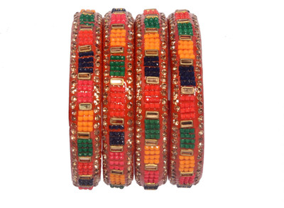 OJHA Glass Crystal Bangle Set(Pack of 8)