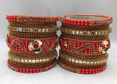 Rajwadi Plastic Crystal Bangle Set(Pack of 10)