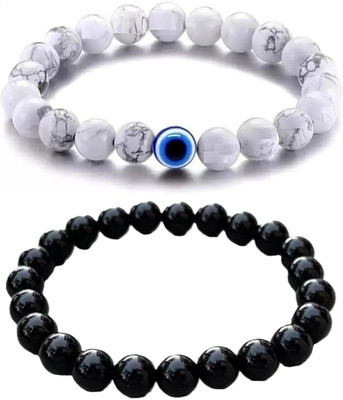 IKONKARR Brass, Stone, Crystal, Plastic, Evil Eye Bracelet(Pack of 2)
