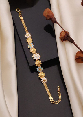 SHIVAY FASHION HUB Alloy Diamond Gold-plated Bangle