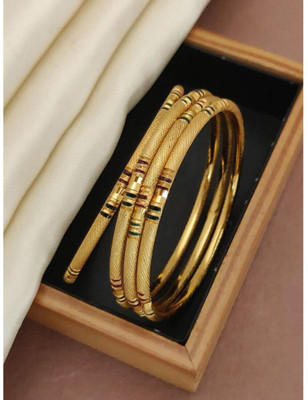 Dharti Ent Brass Gold-plated Bangle Set(Pack of 4)