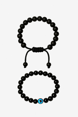 SIMPLESALES Wood, Crystal, Evil Eye Bracelet(Pack of 2)