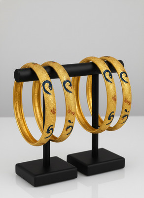 gupta jewellry Brass Ruby Gold-plated Bangle Set(Pack of 2)