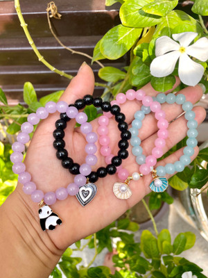 Ennygacessories Glass Bracelet(Pack of 4)