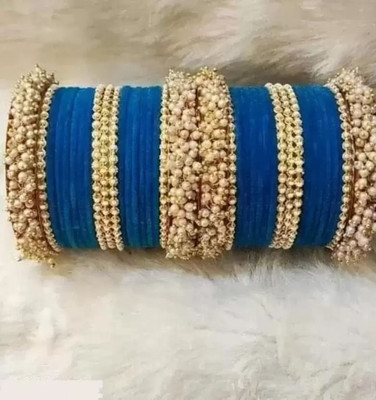 Rajwadi Alloy Pearl Bangle Set(Pack of 38)