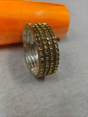Kangan Mahal Alloy Gold-plated Bangle Set(Pack of 4)