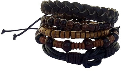 ITOS365 Leather Jade Bangle Set