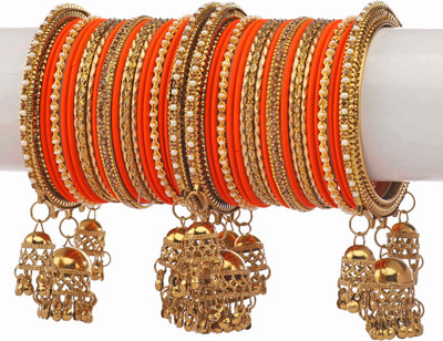 ZINEKA Metal Zircon Gold-plated Bangle Set(Pack of 42)