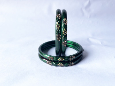 Bhooprama Glass Crystal Enamel Bangle Set(Pack of 4)