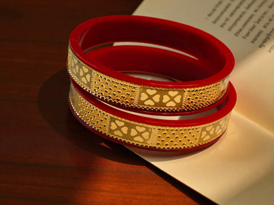 RITIRIWAAZ COLLECTION Plastic Gold-plated Shakha Pola(Pack of 2)