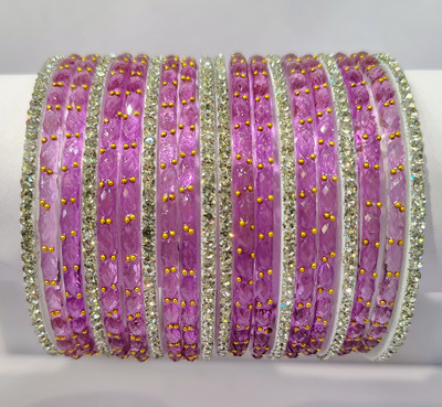 zhcp Glass Zircon Bangle Set(Pack of 2)