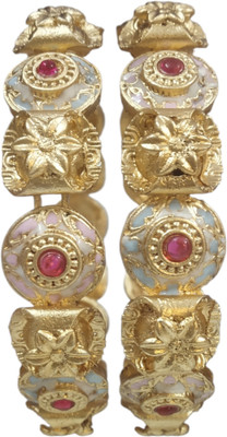 Santosh Jewels Metal Gold-plated Bangle Set(Pack of 2)