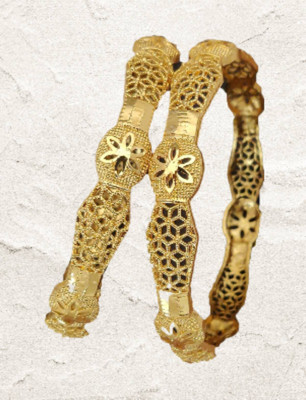 SHIVAY FASHION HUB Alloy Diamond Gold-plated Bangle(Pack of 2)