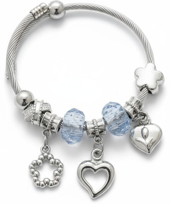 Shinning Miles Silver, Sterling Silver, Stainless Steel Beads, Crystal Enamel Bracelet