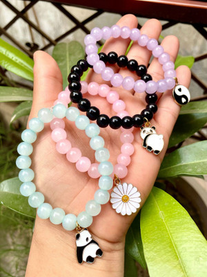 Ennygacessories Glass Beads Bracelet(Pack of 4)