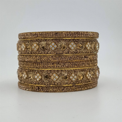 Rudra Plastic Diamond Bangle Set(Pack of 6)