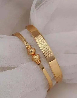 brado jewellery Brass Gold-plated Bangle(Pack of 2)