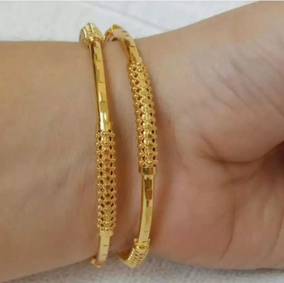 MHKART Brass Gold-plated Bangle Set(Pack of 2)