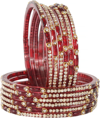 LAVAZZA Glass Zircon Bangle Set(Pack of 12)