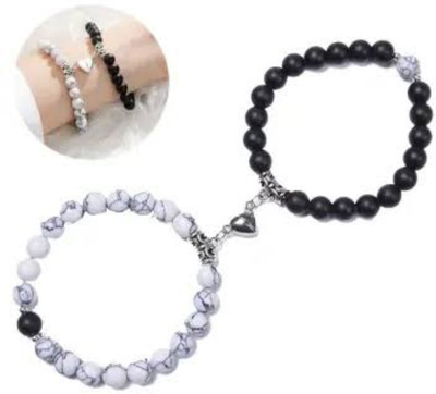 MAATRCHAAYA Crystal, Stainless Steel Beads Sterling Silver Bracelet Set(Pack of 2)
