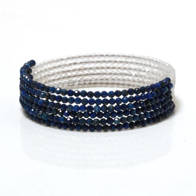Silver Aura Creations Sterling Silver Lapis Lazuli, Quartz Bracelet